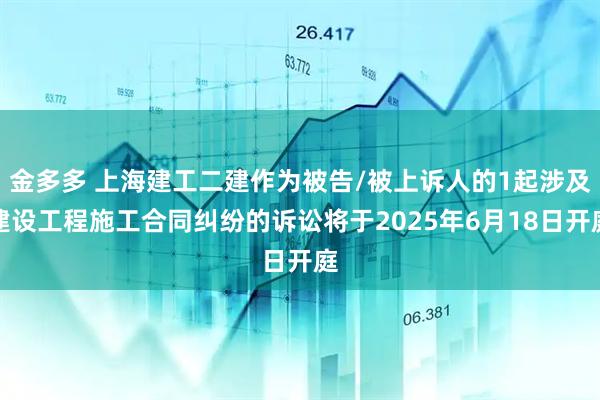 金多多 上海建工二建作为被告/被上诉人的1起涉及建设工程施工合同纠纷的诉讼将于2025年6月18日开庭